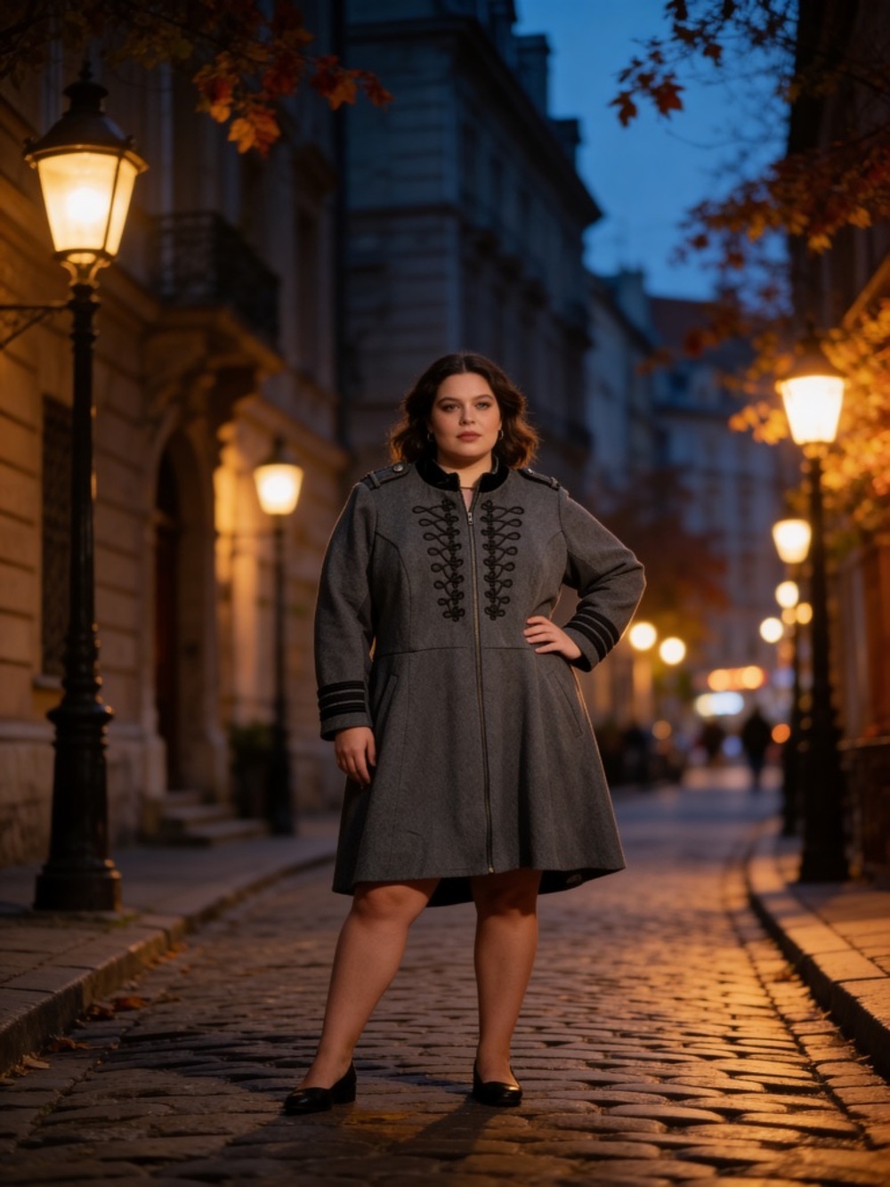torrid Gray Military-Style Fit-and-Flare Bomber Coat